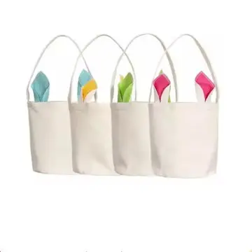 Easter Bags Canvas Rabbit Egg Gift Bags Portable Easter Bag