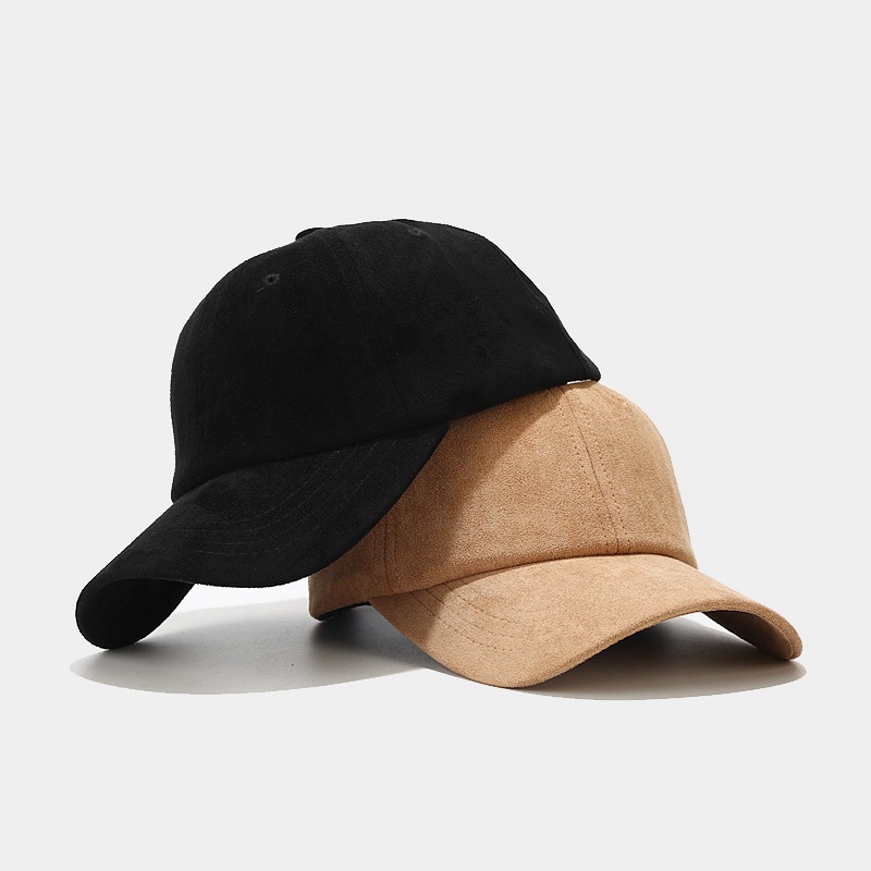 Plain Suede Leather Adjustable Structured Baseball Cap custom-product