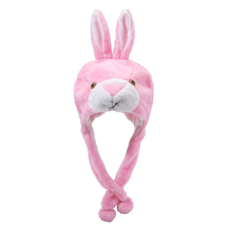 Animal Hat with Plush Moving Ears Dress Up Cosplay Easter Birthday Gift for Kids-product