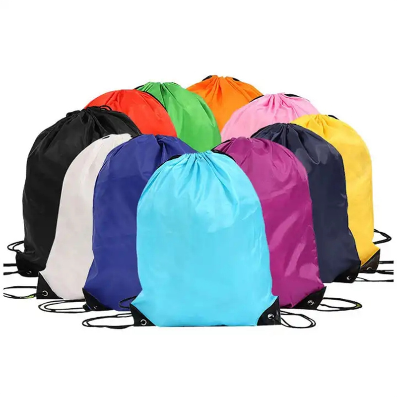 Drawstring Bags Gym Bag Black Draw String Bags Drawstring Backpack for Sports, Gym, Travel, Swimming, Beach-product