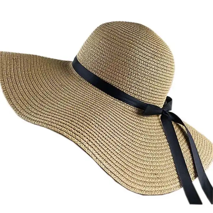 Straw Hat Wide Brim Floppy Beach Sun Hat for Beach Vacation
