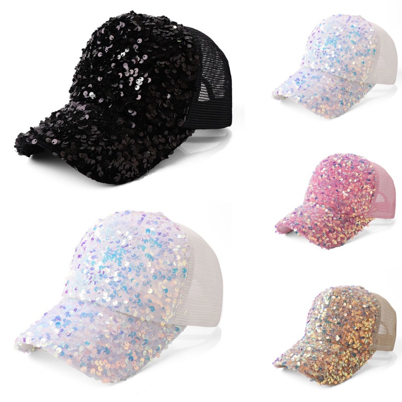 Glitter Sequin Baseball Cap with Mesh Party Hat for Girls-product