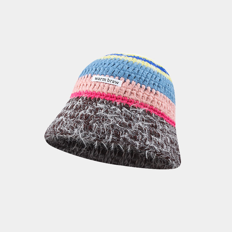 Women Knitted Bucket Hat Beanies Fisherman Hat Cap-product